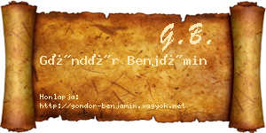 Göndör Benjámin névjegykártya