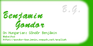 benjamin gondor business card