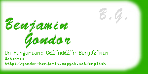 benjamin gondor business card